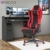 Vicco Gaming Chair Alpha Racing Stuhl Sessel Bürostuhl Chefsessel Drehstuhl Fußstütze (Schwarz/Rot) - 4