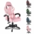 bigzzia, Gaming-Stuhl, Bürostuhl, Schreibtischstuhl, Drehstuhl, Schwerlaststuhl, ergonomisches Design mit Kissen und verstellbarer Rückenlehne - 1