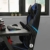 SONGMICS Gamingstuhl, Racing Chair, ergonomischer Schreibtischstuhl, Bürostuhl mit Kopfstütze und verstellbaren Armlehnen, höhenverstellbar, Stahlgestell, Kunstleder, schwarz-blau RCG014B01 - 3