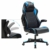 SONGMICS Gamingstuhl, Racing Chair, ergonomischer Schreibtischstuhl, Bürostuhl mit Kopfstütze und verstellbaren Armlehnen, höhenverstellbar, Stahlgestell, Kunstleder, schwarz-blau RCG014B01 - 4