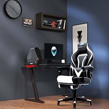 SOUTHERN WOLF Gaming Stuhl mit Fußstützen, Ergonomischer Gamingstuhl mit hoher Rückenlehne, Computerstuhl, Racing Chair, gepolsterter Sitz, Verstellbarer Arbeitsstuhl Gas Lift ist SGS-geprüft - 6
