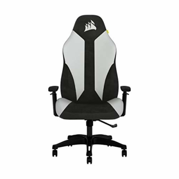 Corsair TC70 Remix Gaming-Stuhl (Entspannte Passung, Bezug aus Kunstleder und Weichem Stoff, Integrierte Lendenstütze aus Schaumstoff, Vielseitig Verstellbare Armlehnen, Leicht zu Montieren), Weiß - 2