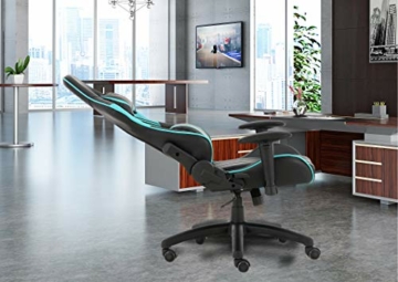 Futurefurniture®Gaming Stuhl,gamingstuhl,Gaming Sessel,Gaming Chair,mit Kopfstütze und Lendenkissen,Farbe:Blau - 4