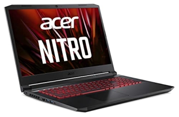 Acer Nitro 5 (AN517-54-743Q) Gaming Laptop 17 Zoll Windows 10 Home - FHD 144 Hz IPS Display, Intel Core i7-11800H, 16 GB DDR4 RAM, 512 GB M.2 PCIe SSD, NVIDIA GeForce RTX 3050Ti - 4 GB GDDR6 - 2
