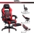 Amazon Brand - Umi Gaming Stuhl, Bürostuhl mit Fußstütze und Lendenkissen, höhenverstellbare Schreibtischstuhl, drehbar, ergonomisch, 90-135° Neigungswinkel, bis 150kg belastbar, schwarz-rot - 3