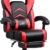 Amazon Brand - Umi Gaming Stuhl, Bürostuhl mit Fußstütze und Lendenkissen, höhenverstellbare Schreibtischstuhl, drehbar, ergonomisch, 90-135° Neigungswinkel, bis 150kg belastbar, schwarz-rot - 1