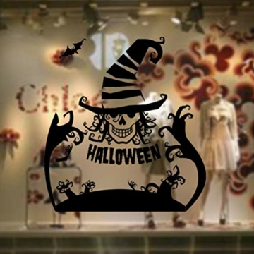 Amosfun Halloween Wandaufkleber PVC Abnehmbare Hexe Wandtattoos Schlafzimmer Wandpaster Home Decoration (Free to Stick) Party Favor - 4