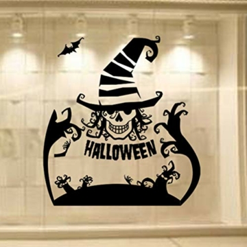 Amosfun Halloween Wandaufkleber PVC Abnehmbare Hexe Wandtattoos Schlafzimmer Wandpaster Home Decoration (Free to Stick) Party Favor - 5