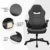 BASETBL Bürostuhl Gaming Stuhl Racing Stuhl mit großer Sitzfläche ergonomischem Design hochklappbarer Armlehne Wippfunktion Höhenverstellung 150kg belastbar Schwarz - 5