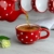 City to Cottage® - Keramik XXL Tasse 500 ml | Kaffeebecher | Rot und Weiß | Polka Dots | Handgemacht | Keramik Geschirr | Große Tasse - 4