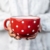 City to Cottage® - Keramik XXL Tasse 500 ml | Kaffeebecher | Rot und Weiß | Polka Dots | Handgemacht | Keramik Geschirr | Große Tasse - 1