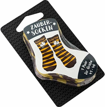 Die Geschenkewelt 45609 Zauber-Socken, mit sheepworld Schaf, Couch-Tiger Geschenk-Artikel, 80% Baumwolle, 15% Nylon, 5% Elastan, Orange, Größe 41-46 - 2