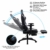 Dowinx Ergonomic Reclining Racing Style Gaming Stuhl mit Lordosenmassage, Computer Schreibtischstuhl, PU-Leder, E-Sports Gaming Stühle mit einziehbarer Fußstütze (schwarz & weiß) - 4