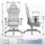 Dowinx Gaming Stuhl Bürostuhl mit Massage-Lendenwirbelstütze, atmungsaktiver Stoff hohe Rückenlehne Verstellbarer Drehstuhl mit Fußstütze (Grau) - 5