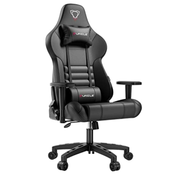 Gaming Stuhl - Furgle Gamer Stuhl - Bürostuhl - Zocker Ergonomischer Verstellbarer Drehstuhl Gaming Chair - Schaukel Modus - mit Kopfstütze und Lendenwirbelstütze - Schwarz - 1