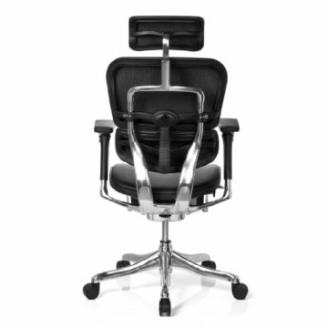 hjh OFFICE 652990 Bürostuhl Chefsessel ERGOHUMAN LEGPRO Leder schwarz, mit Beinablage individuell einstellbar inkl. Sitzneigefunktion, Bürodrehstuhl ergonomisch, Drehstuhl, Schreibtischstuhl, Büro - 8