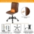 Leder Bürostuhl Braun schreibtischstuhl ohne armlehne Arbeitshocker mit Lehne höhenverstellbarer, 30° neigbare Rückenlehne, 180kg Belastbar - 6
