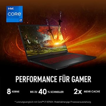 MSI Katana GF76 11UD-223 (17.3 Zoll /144HZ) Gaming-Laptop (Intel Core i7-11800H+HM570, Nvidia RTX3050 Ti, GDDR6 4GB, 512GB, Windows 10 Home Advanced) - 8