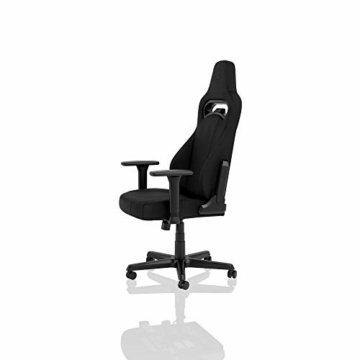 NITRO CONCEPTS E250 Gaming Stuhl - Bürostuhl Ergonomisch Schreibtischstuhl Zocker Stuhl Gaming Sessel Drehstuhl mit Rollen Stoffbezug Belastbarkeit 125 Kilogramm Schwarz - 8
