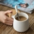 R RUNVEL Espressotassen Kaffeetassen groß Kaffeetassen mit Deckel und Edelstahllöffel KeramikTasse mit Holzgriff 400 ML Tassen kaffeebecher Coffee Cup Weiß - 4