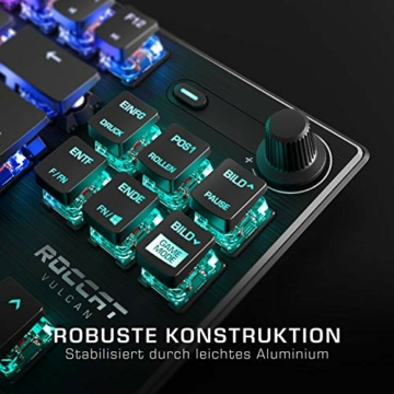 Roccat Vulcan TKL - Kompakte Mechanische RGB Gaming Tastatur, AIMO LED Einzeltastenbeleuchtung, Titan Linear Switches, Aluminiumoberfläche, Multimediarad - 2
