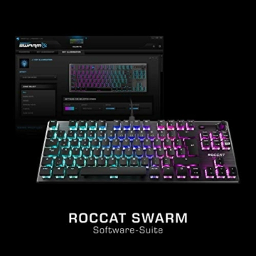 Roccat Vulcan TKL - Kompakte Mechanische RGB Gaming Tastatur, AIMO LED Einzeltastenbeleuchtung, Titan Linear Switches, Aluminiumoberfläche, Multimediarad - 6