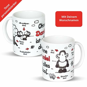 Sheepworld Tasse »Ohne … ist Alles doof.« mit Wunschnamen, personalisiert (weiß) - 4