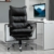 Vinsetto Bürostuhl mit Fußstütze höhenverstellbarer Schreibtischstuhl Drehstuhl Rückenlehne Kunstleder Schwarz 66 x 72 x 122-130 cm - 2