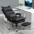 Vinsetto Bürostuhl mit Fußstütze höhenverstellbarer Schreibtischstuhl Drehstuhl Rückenlehne Kunstleder Schwarz 66 x 72 x 122-130 cm - 3