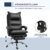 Vinsetto Bürostuhl mit Fußstütze höhenverstellbarer Schreibtischstuhl Drehstuhl Rückenlehne Kunstleder Schwarz 66 x 72 x 122-130 cm - 5