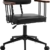 YAMASORO Vintage Bürostuhl Leder schreibtischstuhl Drehstuhl mit Rollen Werkstatt Stuhl Höhenverstellbar Konferenzstuhl Für Office Chair,Schwarz - 1