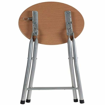 YIQIFEI Bügelstehhilfe Sitzkissen Klappbarer Haushalt Holzoberfläche Metall Outdoor Tragbar Einfacher Esstisch Erwachsener Stuhl Freizeit Runde Bank - 3