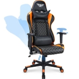 Acethrone Gaming-Stuhl ergonomischer,E-Sports Stuhl Bequemer Computerstuhl Rückenlehne,165° neigbar mit Kopfstütze und Lendenkissen Gamer-Sitz Höhe & Armlehnen verstellbar 360 ° drehbarstuhl (Orange) - 1