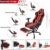Aoutecen Verschleißfester ergonomischer Stuhl Spielstuhl Computerstuhl mit Lendenkissen Fußstütze Kopfstütze für Jugendliche Ehemänner und andere Spielbegeisterte(Reddish Black) - 9