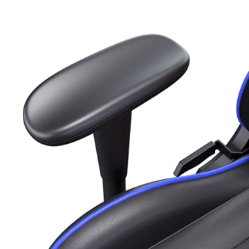 AutoFull Gaming Stuhl Schreibtischstuhl Gamer Ergonomischer Bürostuhl mit hoher Rückenlehne und Lendenwirbelstütze,PU-Leder,Einstellbare Sitzhöhe und Rückenlehnenneigung,Blau (DREI Jahre Garantie) - 5