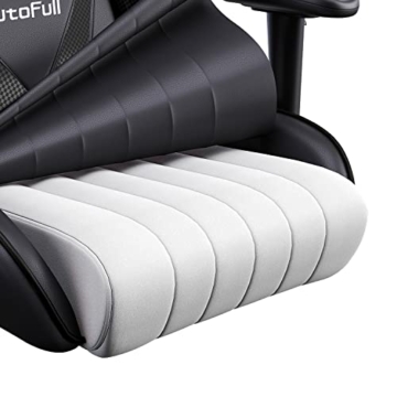 AutoFull Gaming Stuhl Schreibtischstuhl Gamer Ergonomischer Bürostuhl mit hoher Rückenlehne und Lendenwirbelstütze,PU-Leder,Einstellbare Sitzhöhe und Rückenlehnenneigung,schwarz (DREI Jahre Garantie) - 4