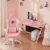 AutoFull Pink Gaming Stuhl Bürostuh Chefsessel PU-Leder Ergonomische Computer Stühle mit Süßen Hasenohren und Schwanz, rosa (DREI Jahre Garantie) - 4