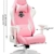 AutoFull Pink Gaming Stuhl Bürostuh Chefsessel PU-Leder Ergonomische Computer Stühle mit Süßen Hasenohren und Schwanz, rosa (DREI Jahre Garantie) - 7