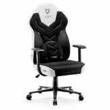 Diablo X-Gamer 2.0 Gaming Stuhl Bürostuhl Stoffbezug Ergonomisches Design Lendenwirbelkissen Softpadauflage (Schwarz-Weiß) - 1