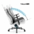 Diablo X-Gamer 2.0 Gaming Stuhl Bürostuhl Stoffbezug Ergonomisches Design Lendenwirbelkissen Softpadauflage (Schwarz-Weiß) - 3