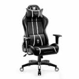Diablo X-One 2.0 Gaming Stuhl Gamer Chair Bürostuhl Schreibtischstuhl Verstellbare Armlehnen Ergonomisches Design Nacken/-Lendenkissen Wippfunktion Schwarz-Weiß King (XL) - 1