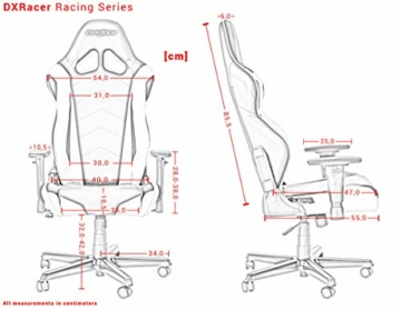 DXRacer Racing Series R0-N Gaming Stuhl aus Kunstleder, Schwarz - 6
