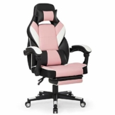 IntimaTe WM Heart Racing Stuhl mit Hoher Rückenlehne, Ergonomischer Gaming Stuhl, Bürostuhl aus Kunstleder (Pink) - 1