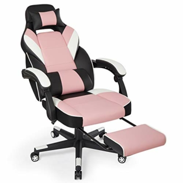 IntimaTe WM Heart Racing Stuhl mit Hoher Rückenlehne, Ergonomischer Gaming Stuhl, Bürostuhl aus Kunstleder (Pink) - 8