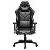 Kirogi ergonomischer Gaming Stuhl, verstellbare Gaming-Stühle, großer PC Stuhl Gaming mit Kopfstütze und Lendenwirbelstütze, 180°Büro-Gaming-Stuhl mit hohem KohlefaserLedergehalt.Schwarz - 1
