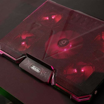 KLIM Cyclone - Laptop Kühler + Ständer + Maximale Kühlung + Verhindere Überhitzung + Schütze Dein Laptop + 5 Lüfter 2200 & 1200 RPM + Cooling Pad für Computer PS4 Xbox One + Rot Neue 2021 Version - 3