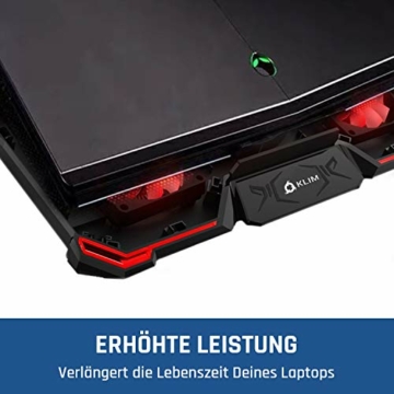 KLIM Cyclone - Laptop Kühler + Ständer + Maximale Kühlung + Verhindere Überhitzung + Schütze Dein Laptop + 5 Lüfter 2200 & 1200 RPM + Cooling Pad für Computer PS4 Xbox One + Rot Neue 2021 Version - 4