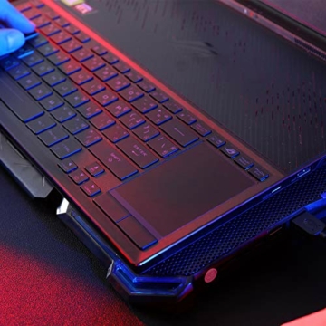KLIM Cyclone - Laptop Kühler + Ständer + Maximale Kühlung + Verhindere Überhitzung + Schütze Dein Laptop + 5 Lüfter 2200 & 1200 RPM + Cooling Pad für Computer PS4 Xbox One + Rot Neue 2021 Version - 5