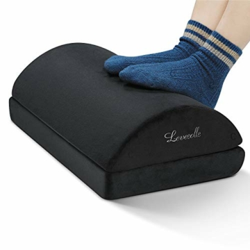 Levesolls Höhenverstellbare Fußstütze mit 2 optionalen Fußkissen für Schreibtisch und Büro rutschfest - 1