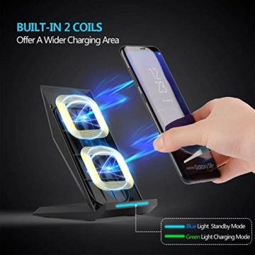 NANAMI Fast Wireless Charger,Induktive Ladestation für iPhone 13 12 pro 12 11 XS Max XR X 8 Plus,kabelloses Ladegerät Qi Charger Handy ladestation Schnell für Samsung Galaxy S21 S20 S10 S9 S8+ Note 20 - 2